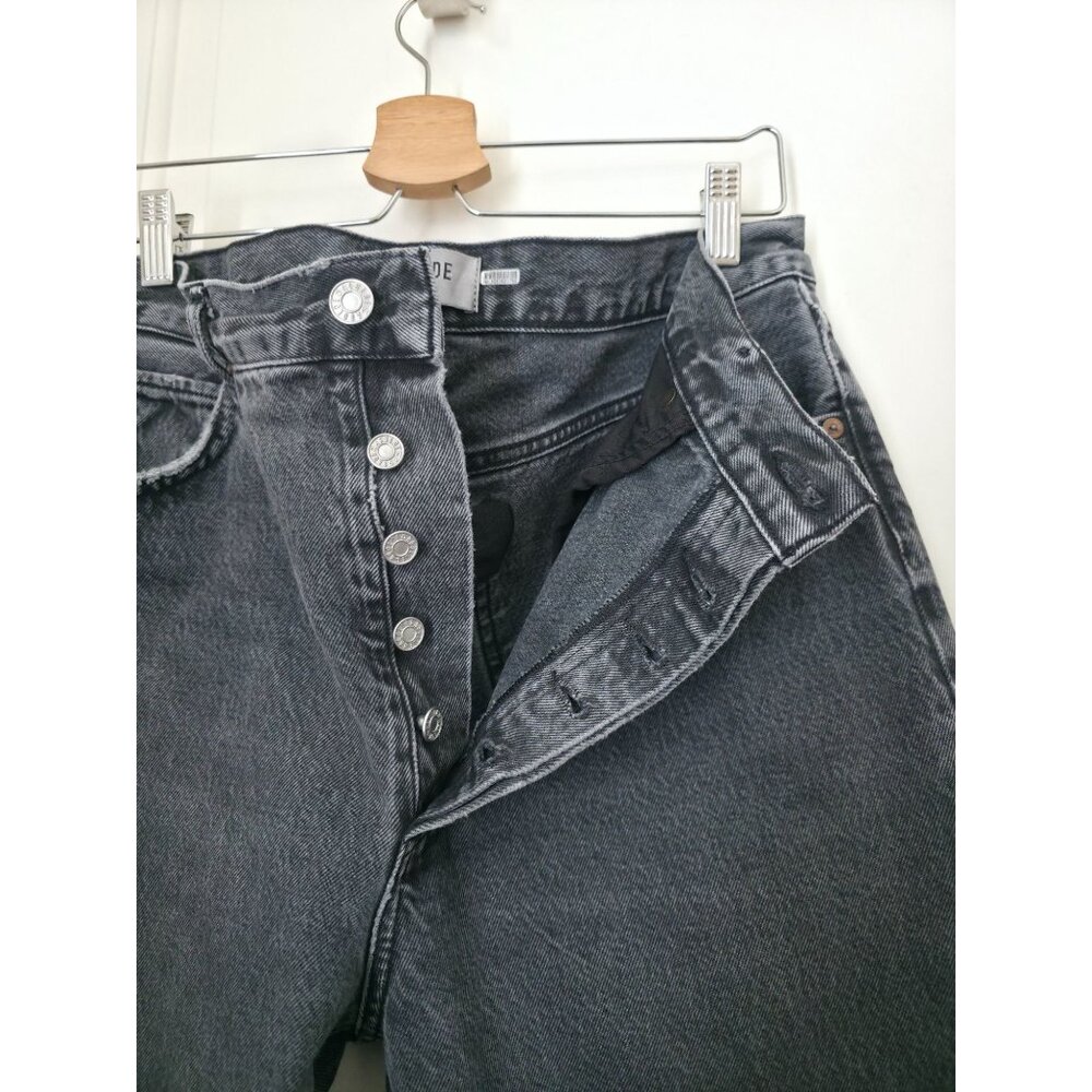 Agolde Black Stonewashed Straight Leg Denim Button Fly Jeans Men's 30x30 - Picture 4 of 11
